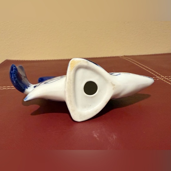 Vintage Porcelain Blue & White Fishnet Fish Andrea by Sadek Nautical - Picture 9 of 11